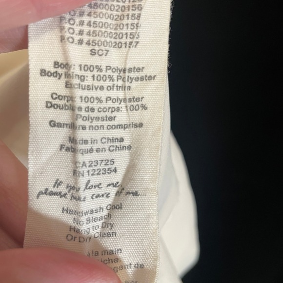 Wilfred Aritzia Sabine Faux Wrap Dress Cream V-Neck Mini Pockets LWD S - Picture 6 of 7